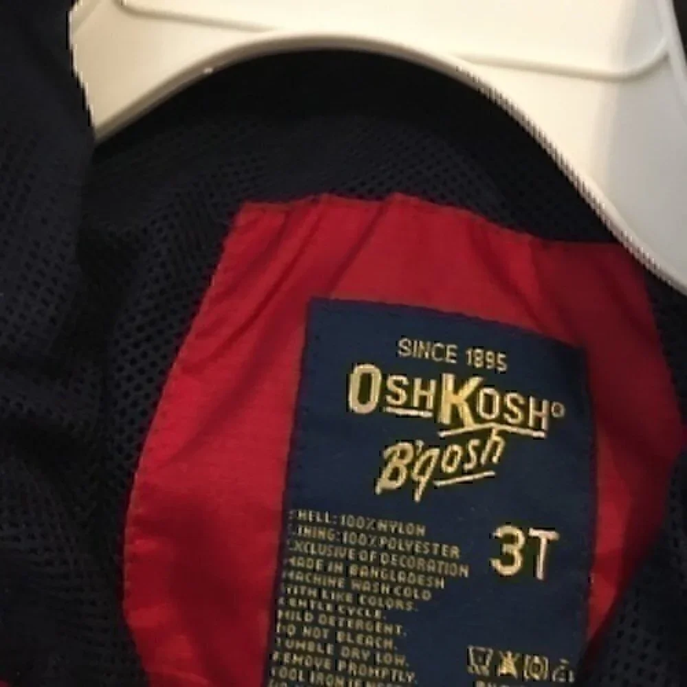 Boys size 3T Osh Kosh navy and red windbreaker